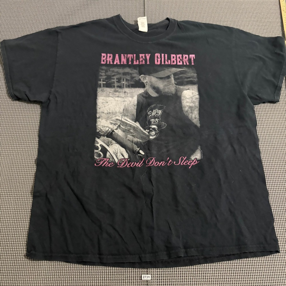 Brantley Gilbert Devil Don't Sleep 2017 Tour T-Shirt Black Size XL